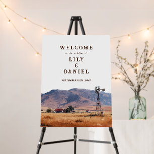 Western Mountain Wedding Welcome Sign