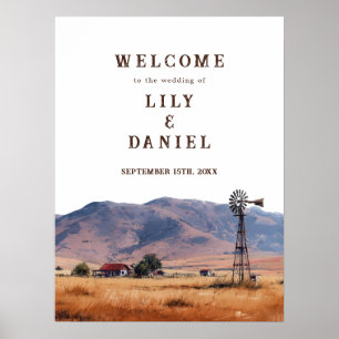 Western Mountain Wedding Welcome Sign