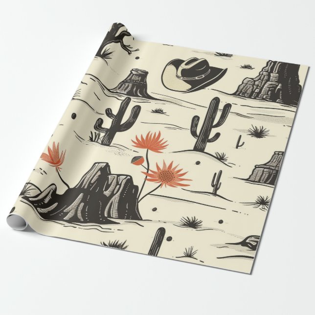 Western Mountain  Wrapping Paper (Unrolled)