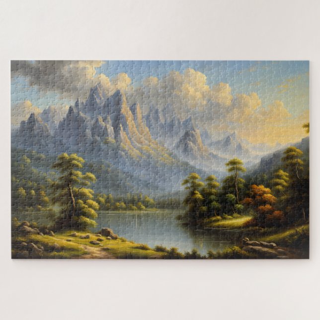 Western Mountains and River Jigsaw Puzzle (Horizontal)