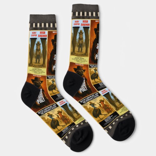 Western Movie Poster Parody Socks
