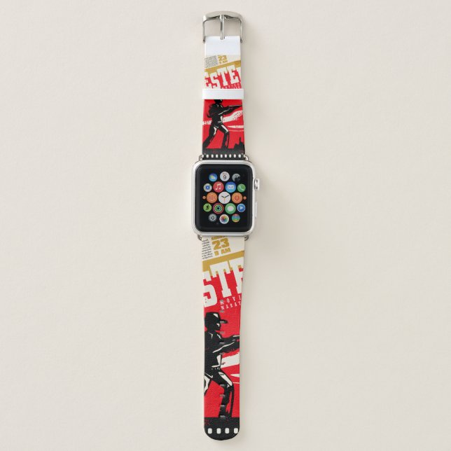 Western movies marathon retro poster design layout apple watch band (Front)