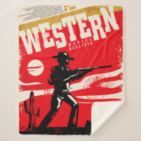 Western movies marathon retro poster design layout