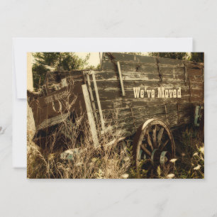 Western Moving New Address Funny Rustic Wagon Announcement