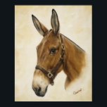 Western Mule Poster<br><div class="desc">Add beauty and Western flare to your home and office decor with this gorgeous mule poster. Grab one for yourself and one for a loved one! Beautifully designed from an original oil painting titled "Ready Mule" by Artist Cathy Cleveland.</div>