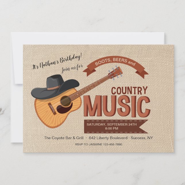 Western Music Invitation (Front)