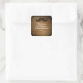 Western Mustache Wood Birthday Party Sticker Label (Bag)