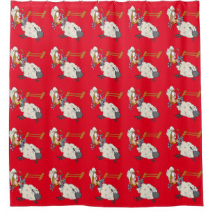 Western Mutton Bustin Rodeo Kid Shower Curtain