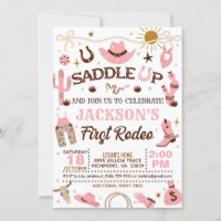 Western My First Rodeo Birthday Girl (Pink) 