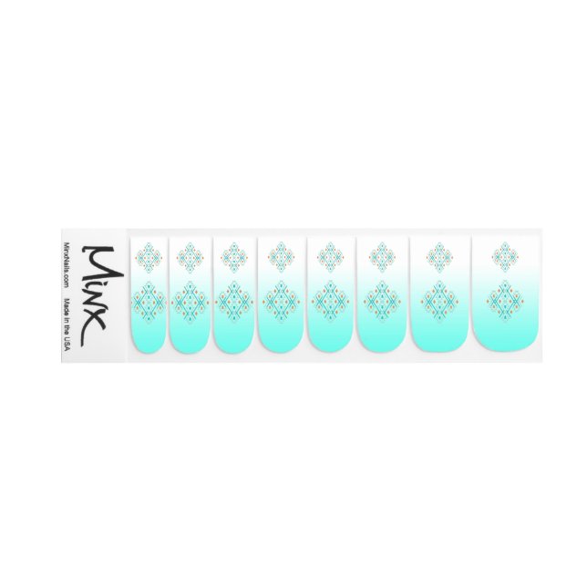 Western nails rodeo turquoise cowgirl matching minx nail art (Left Hand)