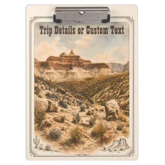 Western National Parks Road Trip Organizing Custom Clipboard