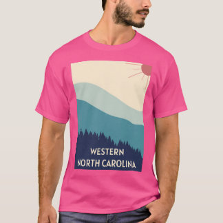 Western North Carolina Landscape Baseball  Sleeve T-Shirt