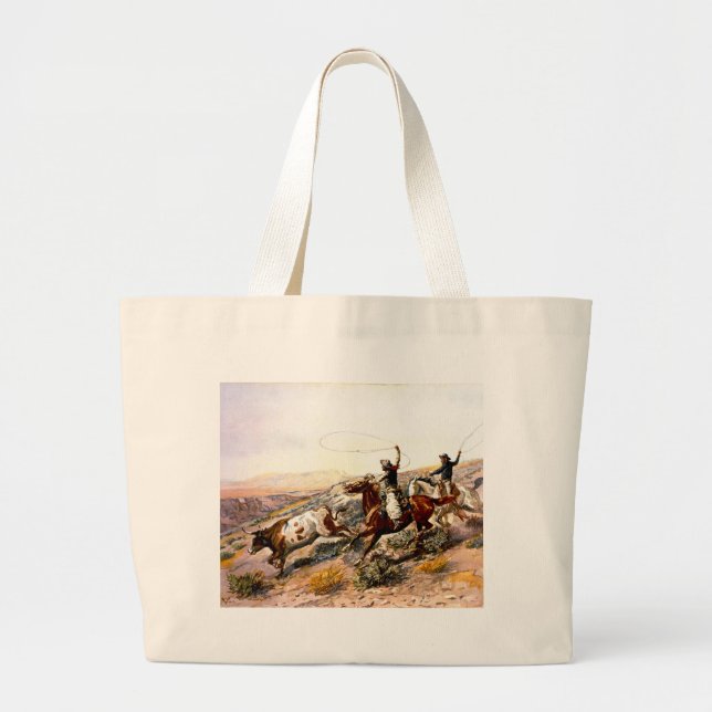 Western Nostalgia Large Tote Bag (Front)