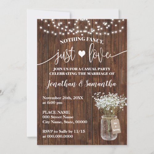 Western Nothing Fancy Just Love Elopement Invite