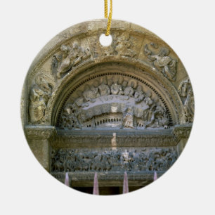 Western opening tympanum depicting the Marriage at Ceramic Ornament