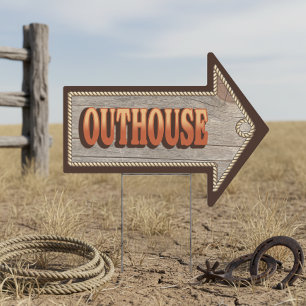 Western Outhouse Bathroom Directional ID1318 Sign
