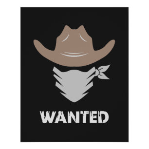 Western Outlaw Cowboy Wanted Poster