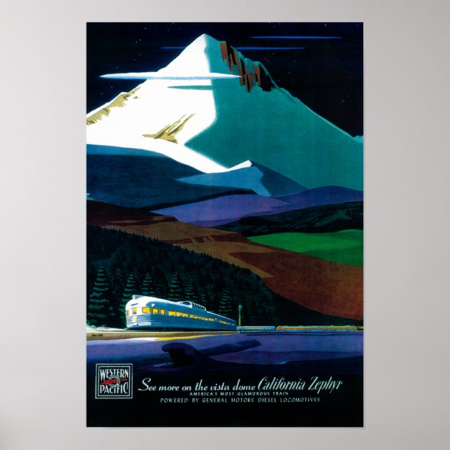 Western Pacific California Zephyr Vintage Poster (Front)