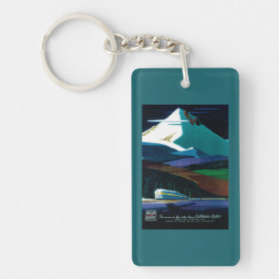 Western Pacific California Zephyr Vintage Poster Keychain