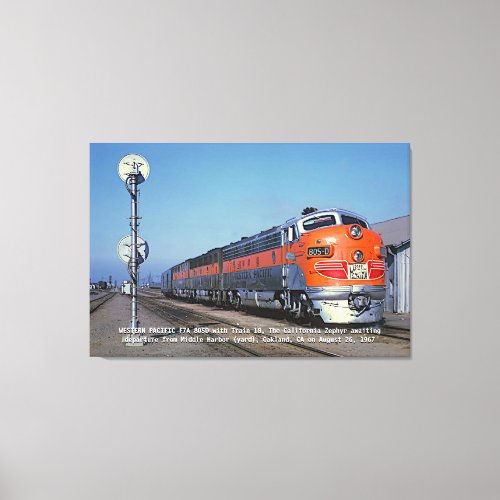 Western Pacific F7 California Zephyr 48x32 Large Canvas Print