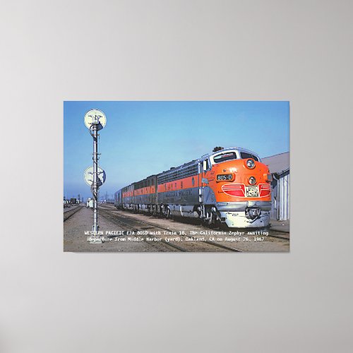 Western Pacific F7 California Zephyr 60x40 Large Canvas Print