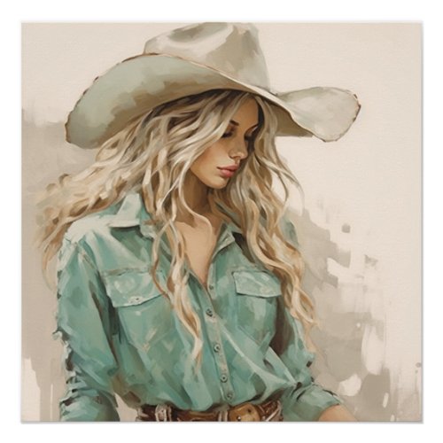 Western Paintbrush Cowgirl Wall Art