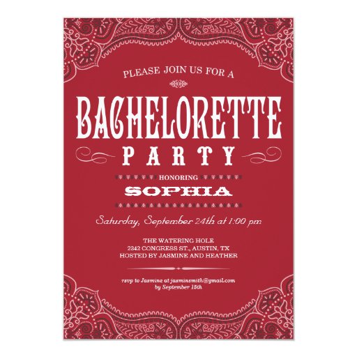 Western Bachelorette Party Invitations 8