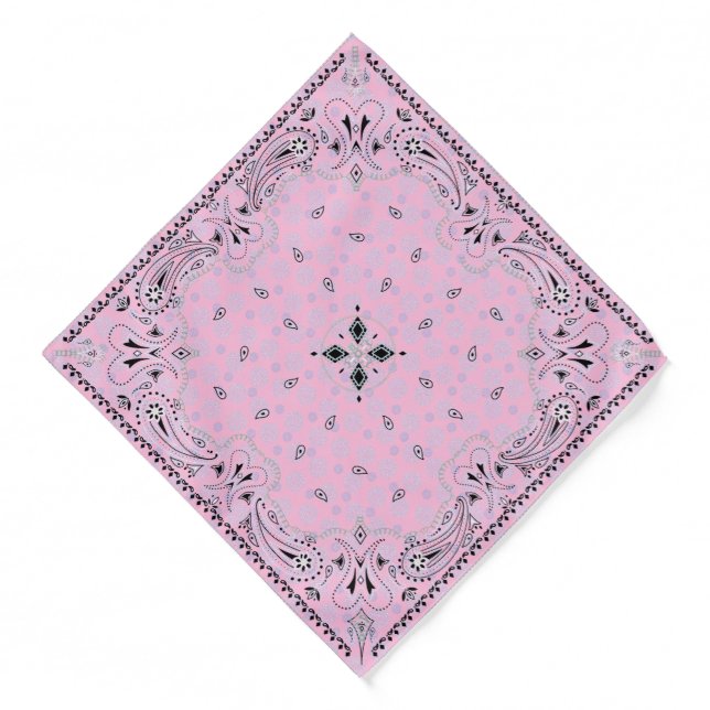 Western Paisley Pink Bandan Bandana (Front)