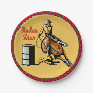 Western Party Barrel Racing Paper Plates