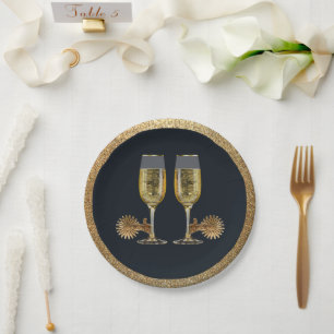 Western Party Champagne And Spurs Paper Plates
