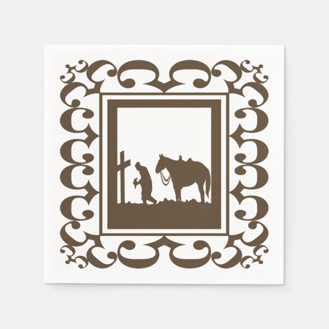 Western Party Cowboy Prayers Napkins (Front)