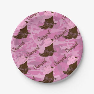 Western Party Cowgirl Boots Paper Plates