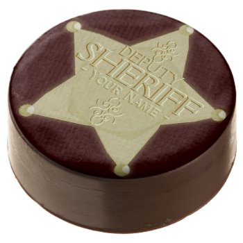 Western Party Deputy Sheriff Name Badge Chocolate Dipped Oreo by stopshop at Zazzle