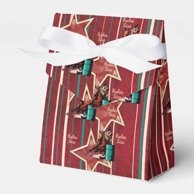 Western Party Favor Box Rodeo Cowgirl (Front Side)
