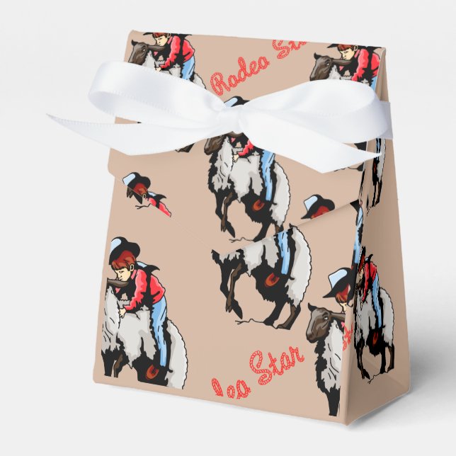Western Party Favor Box Rodeo Mutton Busting (Front Side)