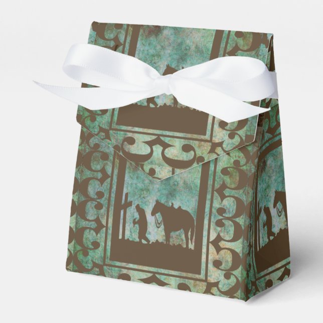 Western  Party Favor Gift Box Cowboy Prayer (Front Side)