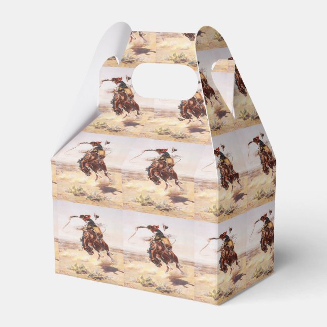 Western Party Favor Or Gift Box Old West (Front Side)