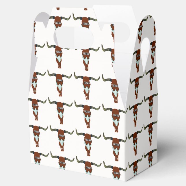 Western Party Favor Or Gift Box Texas Longhorn (Opened)