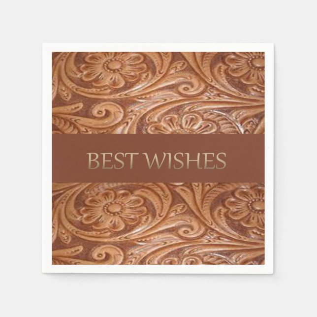 Western Party Leather Print Napkins (Front)