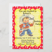 Western Party Little Cowboy Birthday Invitation (Front)