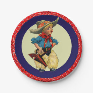 Western Party Little Cowboy Wooley Chaps Bandana Paper Plates