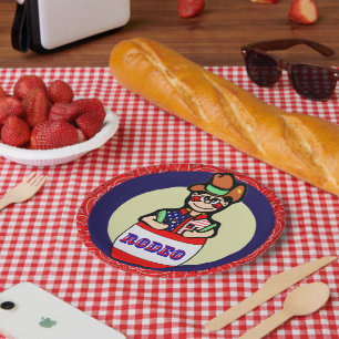 Western Party Little Rodeo Clown In Barrel Paper Plates