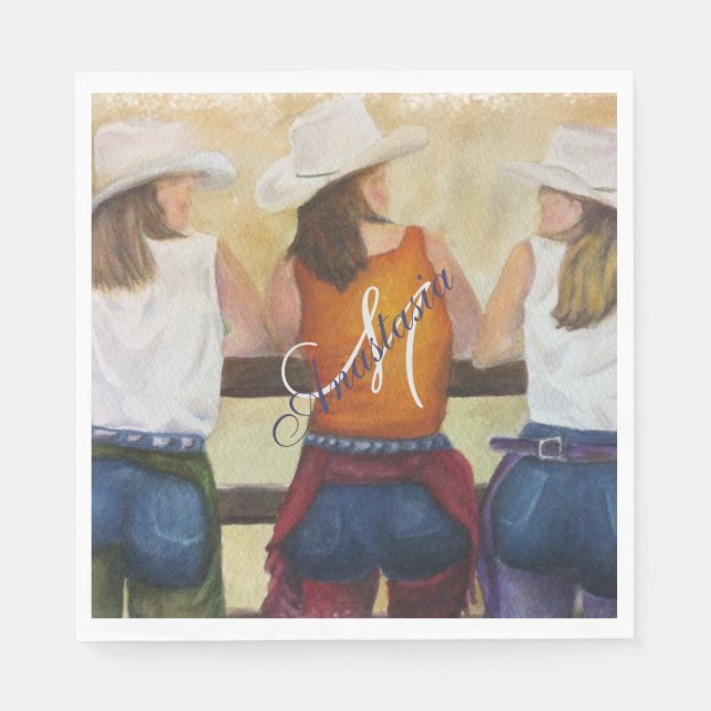 WESTERN  PARTY MONOGRAM NAPKINS (Front)