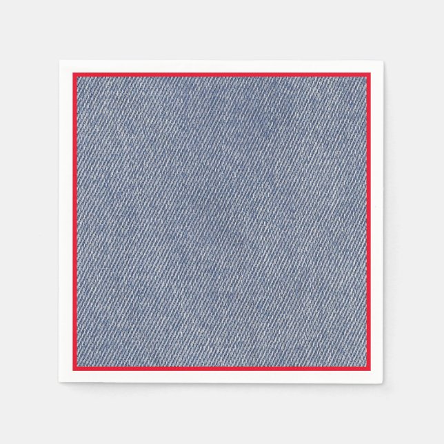 Western Party Napkins Denim Print (Front)