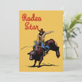 Western Party Rodeo Cowboy Bull Rider Invitation (Standing Front)