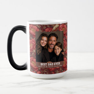 Western Peonies Bouquet Happy Dad Day Elegant Color Morph Mug
