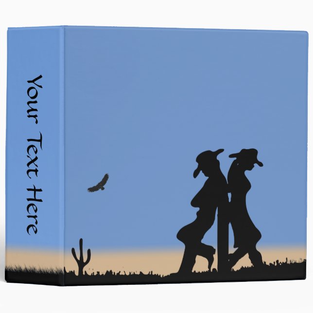 Western Personalized 3 Ring Binder (Front/Spine)