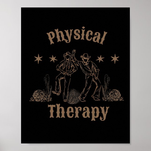 Western Physical Therapist Pt Treatment Pta Back T Poster (Front)
