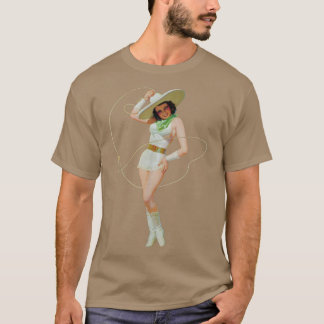 Western Pin Up Girl Lasso Cowgirl Classic Sey Pinu T-Shirt