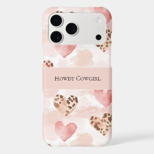 Western Pink Cream Cowgirl Hearts iPhone 17 Pro Max Case